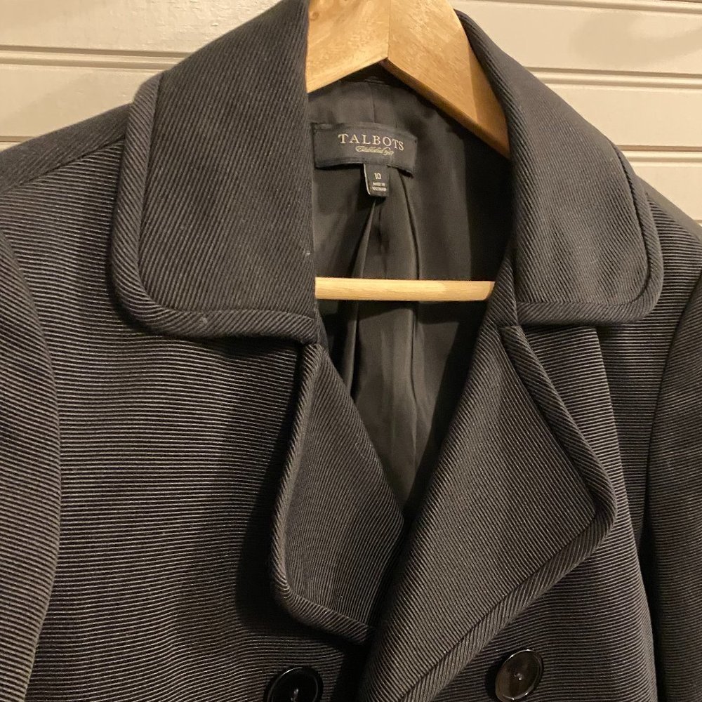 Talbots Double Breasted Black Jacket Size 10